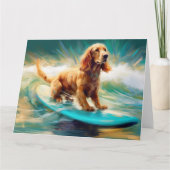 Carte Cocker Spaniel Beach Surf Peinture (Devant)