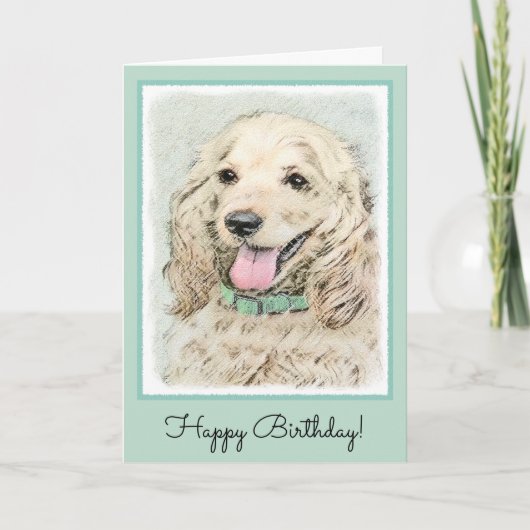 Carte Cocker Spaniel Buff Peinture - Art Chien original (Devant)