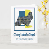 Carte Cocker Spaniel Chien Chien Chiot Félicitations Sal (Fleur jaune)