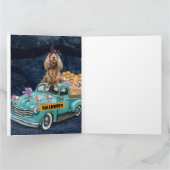 Carte Cocker Spaniel Chien Halloween Camion La nuit de l (Intérieur)