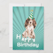 Carte Cocker Spaniel Chien heureux Anniversaire Invitati (Devant)