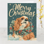 Carte Cocker Spaniel Christmas (Fleur jaune)