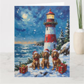Carte Cocker Spaniel Christmas Lighthouse Holiday (Devant)