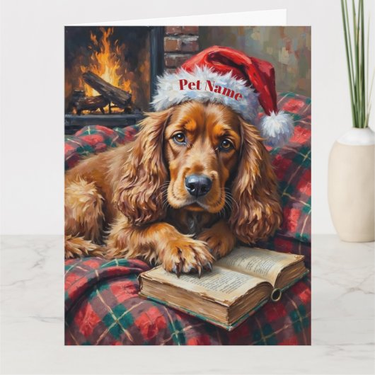 Carte Cocker Spaniel Christmas Story Time Hat (Devant)