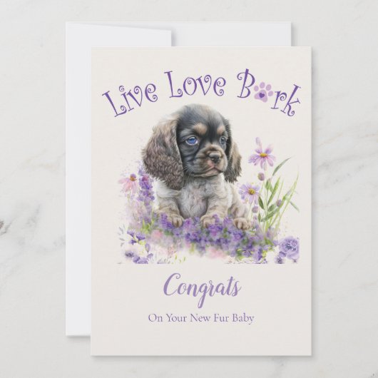 Carte Cocker Spaniel Dog Adoption, Gotcha Day (Devant)