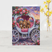 Carte Cocker Spaniel Dog Valentine's Day  (Fleur jaune)