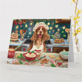 Carte Cocker Spaniel Gîtes : Noël Festif (Fleur jaune)