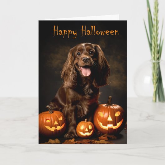 Carte Cocker Spaniel Halloween (Devant)