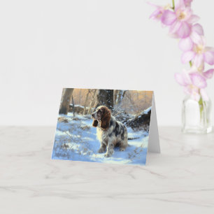 Carte Cocker Spaniel Laisser Neige Noël