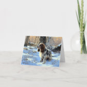Carte Cocker Spaniel Laisser Neige Noël (Devant)