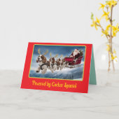 Carte Cocker Spaniel Noël Drôle (Fleur jaune)