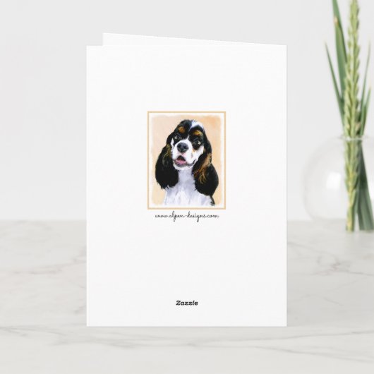 Carte Cocker Spaniel (Parti) Peinture - Art Chien origin (Dos)