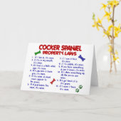 Carte COCKER SPANIEL Propriété Lois 2 (Fleur jaune)