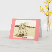 Carte Cocker Spaniel Puppy (Fleur jaune)