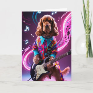 Carte Cocker Spaniel Rock Star Drôle