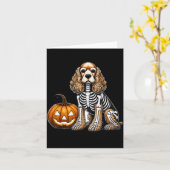 Carte Cocker Spaniel Squelette Jack O Lantern Chien Drôl (Fleur jaune)