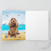 Carte Cocker Spaniel sur la plage (Intérieur)