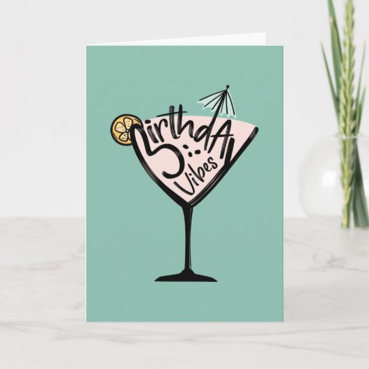 Carte Cocktail Anniversaire Vibes (Devant)