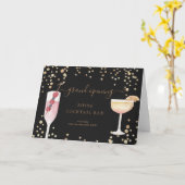 Carte cocktail bulle or et parties scintillant grand ouv (Fleur jaune)