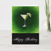 Carte Cocktail d'anniversaire vert absinthe (Devant)