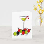 Carte Cocktail de Noël Martini (Fleur jaune)