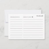 Carte Cocktail Recette pour le Bar (Dos)