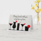 Carte Cocktail Vin Boire Joyeux Anniversaire Drôle (Fleur jaune)