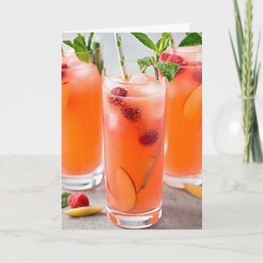 Carte COCKTAILS / **40th** SOUHAITE L'ANNIVERSAIRE POUR (Devant)