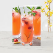 Carte COCKTAILS / **40th** SOUHAITE L'ANNIVERSAIRE POUR (Fleur jaune)