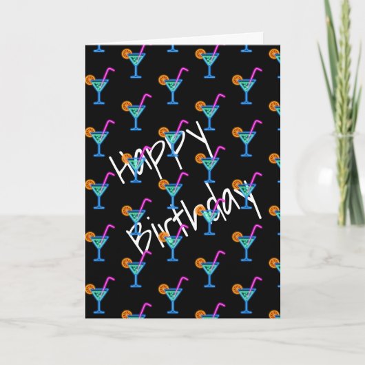 Carte Cocktails Nouvel An Sur Noir (Devant)