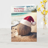 Carte Coco de Noël avec chapeau de Père Noël (Fleur jaune)