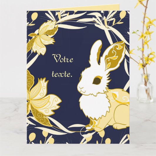 Carte Coco le lapin (Fleur jaune)