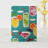 CARTE COCTAILS GALOUR DIT HEUREUX ANNIVERSAIRE-CÉLÉBRER (Fleur jaune)