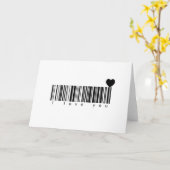Carte Code barres je t'aime (Fleur jaune)
