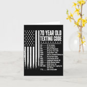 Carte Code de texte senior de 70 ans sur le dos (Fleur jaune)
