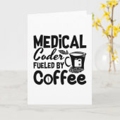 Carte Code médical Fueled by Coffee Programmer Coding (Fleur jaune)