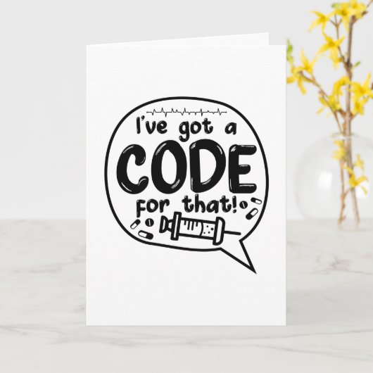 Carte Code Médicale Codage ICD J'ai un code pour ça (Fleur jaune)