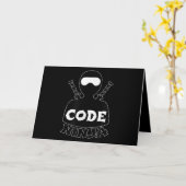 Carte Code Ninja Computer Coding Engineer Funny Lovers (Fleur jaune)