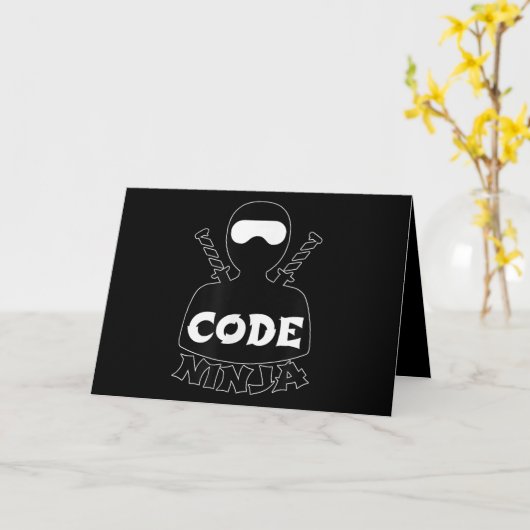 Carte Code Ninja Computer Coding Engineer Funny Lovers (Fleur jaune)