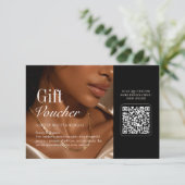 Carte Code QR de bon cadeau de beauté moderne photo (Debout devant)