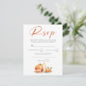 Carte Code QR de bougie Citrouille orange en terre cuite (Debout devant)