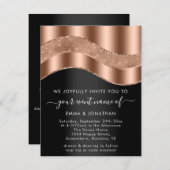 Carte Code QR de la Parties scintillant de bordure en or (Devant / Derrière)