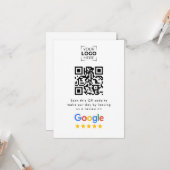 Carte Code QR de l'avis Google My Business (Devant/Arrière en situation)