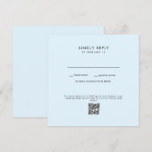 Carte Code QR de mariage bleu II RSVP (Devant / Derrière)