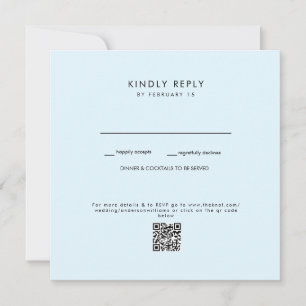 Carte Code QR de mariage bleu II RSVP
