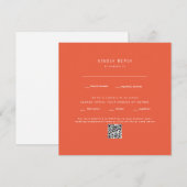 Carte Code QR de réponse de mariage Tangerine Square (Devant / Derrière)