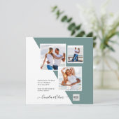 Carte Code QR d'invitation de mariage avec photo de verr (Debout devant)