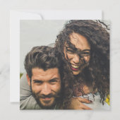 Carte Code QR d'invitation de mariage avec photo turquoi (Dos)