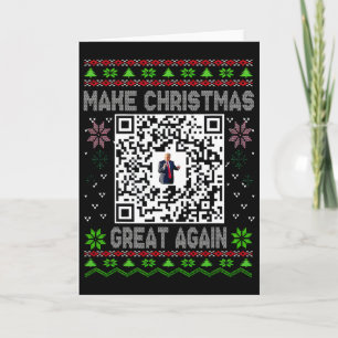 Carte Code QR drôle de Noël moche Président Trump Danse