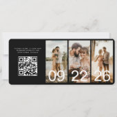 Carte Code QR du plan de laissez-passer de mariage de de (Dos)